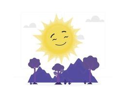 feliz sonrisa sol icono vector ilustración