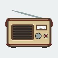 Editable Retro Vintage Old Classic Radio Vector Illustration Icon in Flat Style for Nostalgic and Electrical Related Design Project