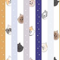 seamless pattern with cute cat cartoon background vector