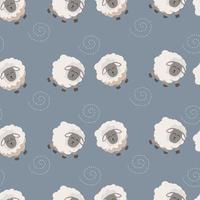 seamless pattern with cute sheep background vector