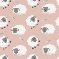 seamless pattern with cute sheep background vector