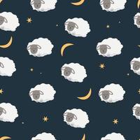 seamless pattern with cute sheep background vector