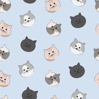 seamless pattern with cute cat cartoon background vector