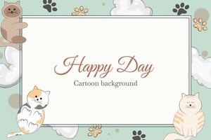 cute cats cartoon template background vector