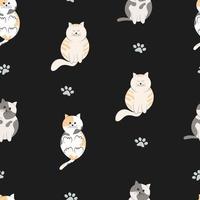 seamless pattern with cute cat background vector