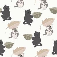 seamless pattern with cute cat background vector