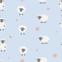 seamless pattern with cute sheep background vector