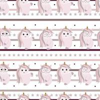 seamless pattern with cute unicorn in pastel color vector