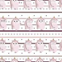 seamless pattern with cute unicorn in pastel color vector