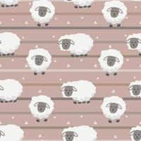 seamless pattern with cute sheep background vector