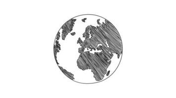 Abstract sketch lines globe earth world map vector illustration