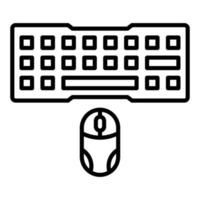 estilo de icono de teclado y mouse para juegos vector