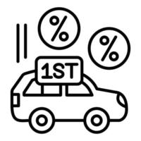 First Car Discount Icon Style vector