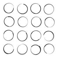 Hand drawn circles sketch frame template color editable. Rounds scribble line circles symbol vector sign isolated on white background illustration for graphic and web design.