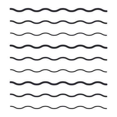 Wave line icon template color editable. black underlines, smooth end squiggly horizontal curvy squiggles symbol vector sign isolated illustration for graphic and web design.