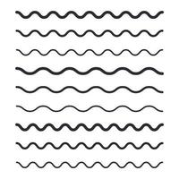 Wave line icon template color editable. black underlines, smooth end squiggly horizontal curvy squiggles symbol vector sign isolated illustration for graphic and web design.