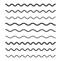 Wave line icon template color editable. black underlines, smooth end squiggly horizontal curvy squiggles symbol vector sign isolated illustration for graphic and web design.