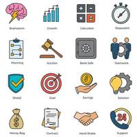 conjunto de ilustración de vector de logotipo de icono de finanzas empresariales. plantilla de símbolo de paquete de finanzas y contabilidad para colección de diseño gráfico y web