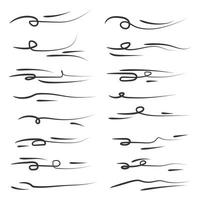 Hand drawn collection of curly swishes template color editable. Calligraphy swirl. Quotes icon vector sign isolated on white background illustration for graphic and web design.