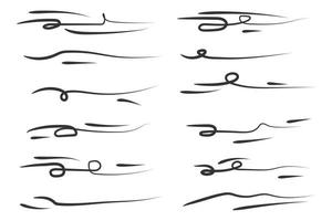 Hand drawn collection of curly swishes template color editable. Calligraphy swirl. Quotes icon vector sign isolated on white background illustration for graphic and web design.