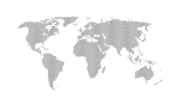 Abstract world map planet, lines, global world map halftone concept, vector illustration