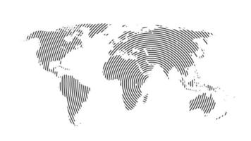 3d mapa del mundo abstracto planeta, líneas, concepto de semitono del mapa del mundo global, ilustración vectorial vector