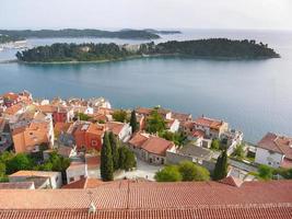 High angle view of beautiful old town red and orange color roof europe Croatia photo