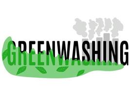Greenwashing banner, information materials, cover for non-sustainable production vector