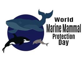 día mundial de la protección de los mamíferos marinos, idea para afiches, pancartas, volantes o postales vector