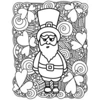 Saint Patricks day coloring page, ornate patterns for festive activity vector