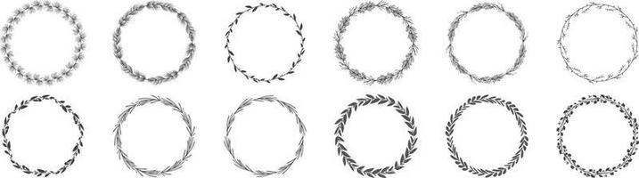 Circle frame leaf wreath vector