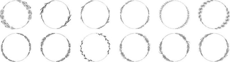 Circle frame leaf wreath vector