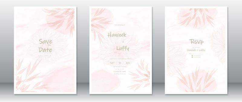 Wedding invitation card pink background