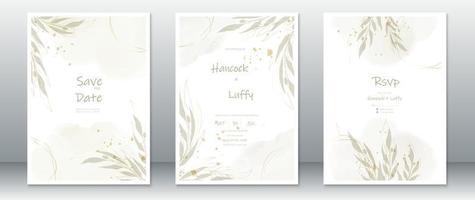 Wedding invitation card watercolor background vector