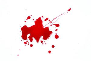 Blood stains isolated on white background photo