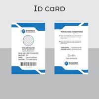 plantilla de diseño de tarjeta de identificación de oficina corporativa profesional abstracta de empleado de identidad moderna plantilla de diseño de tarjeta de identificación simple y limpia vector