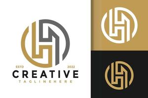 resumen monograma letra h creativo moderno logotipo diseño vector para plantilla