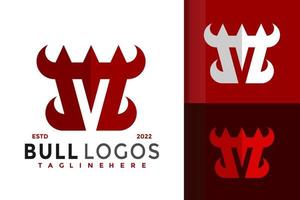 letra m diseño de logotipo de cuerno de toro, vector de logotipos de identidad de marca, logotipo moderno, plantilla de ilustración vectorial de diseños de logotipos