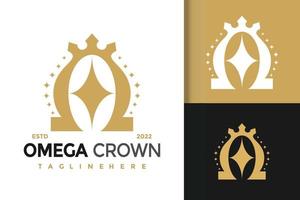 diseño del logotipo de la corona omega real, vector de logotipos de identidad de marca, logotipo moderno, plantilla de ilustración vectorial de diseños de logotipos