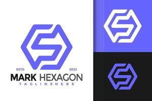 diseño de logotipo de marca hexagonal con letra s, vector de logotipos de identidad de marca, logotipo moderno, plantilla de ilustración vectorial de diseños de logotipos