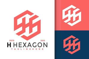 letra h diseño de logotipo hexagonal, vector de logotipos de identidad de marca, logotipo moderno, plantilla de ilustración vectorial de diseños de logotipos