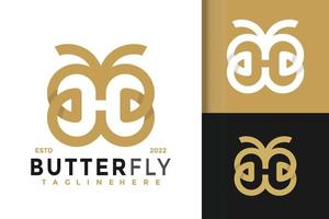 Letter H Beauty Butterfly Logo Design, Brand Identity logos vector, modern logo, Logo Designs Vector Illustration Template