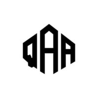 QAA letter logo design with polygon shape. QAA polygon and cube shape logo design. QAA hexagon vector logo template white and black colors. QAA monogram, business and real estate logo.