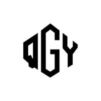 QGY letter logo design with polygon shape. QGY polygon and cube shape logo design. QGY hexagon vector logo template white and black colors. QGY monogram, business and real estate logo.