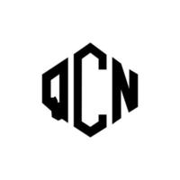 diseño de logotipo de letra qcn con forma de polígono. diseño de logotipo en forma de cubo y polígono qcn. qcn hexágono vector logo plantilla colores blanco y negro. monograma qcn, logotipo empresarial y inmobiliario.