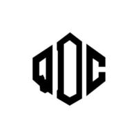 diseño de logotipo de letra qdc con forma de polígono. diseño de logotipo en forma de cubo y polígono qdc. qdc hexágono vector logo plantilla colores blanco y negro. monograma qdc, logotipo empresarial y inmobiliario.