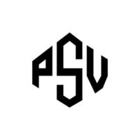 diseño de logotipo de letra psv con forma de polígono. psv polígono y diseño de logotipo en forma de cubo. psv hexágono vector logo plantilla colores blanco y negro. monograma psv, logotipo empresarial y inmobiliario.