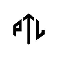 diseño de logotipo de letra ptl con forma de polígono. diseño de logotipo en forma de cubo y polígono ptl. ptl hexágono vector logo plantilla colores blanco y negro. monograma ptl, logotipo empresarial y inmobiliario.