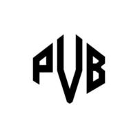 diseño de logotipo de letra pvb con forma de polígono. diseño de logotipo de forma de cubo y polígono pvb. Plantilla de logotipo vectorial hexagonal pvb colores blanco y negro. Monograma pvb, logotipo empresarial y inmobiliario. vector