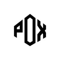 POX letter logo design with polygon shape. POX polygon and cube shape logo design. POX hexagon vector logo template white and black colors. POX monogram, business and real estate logo.